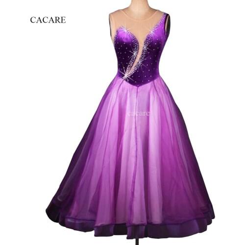 Ballroom Waltz Dresses Ballroom Dance Competition Dresses Standard Dress Women Customized Size D0362 Rhinestones Big Sheer Hem
