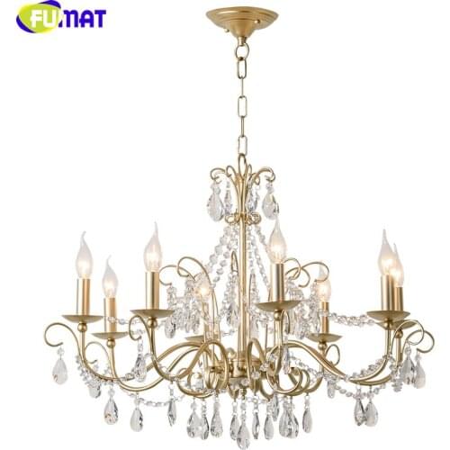 FUMAT American Nordic Living Room Restaurant Pendant Lamp LED Artist Metal Crystal Lights Antique Finished Metal Pendant Light
