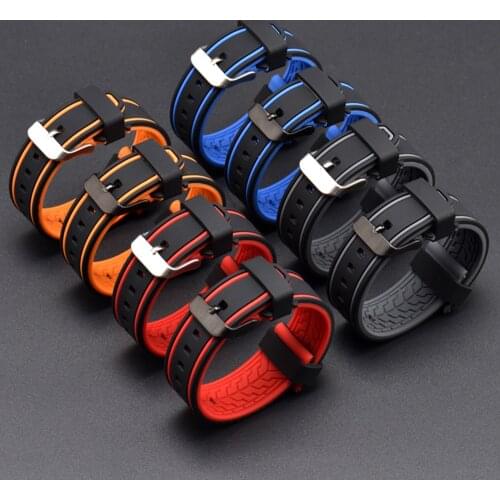 Rubber Strap For Samsung Galaxy Watch 3 45mm Double Color Watchbands Sport Bracelet 22mm Watch Band For Galaxy Watch 46mm