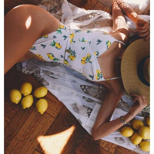 Sexy Push Up One Piece Swimsuit Belt Bandage High Waist Bathing Suit Women High Cut Out Monokini Swimwear Bodysuit Beach Wear