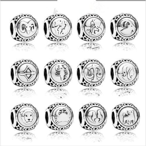 925 Silver Jewelry 12 Star constellation Charms Fits Original Silver Bracelets for Woman beads For Jewelry Making