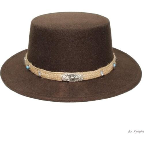 A184 Adults Wool Fedoras Hat Men and Women Woolen Fedoras Flat Hats Roof Dome Ellipse Top Pork Pie Bowler Hat Fedoras Caps