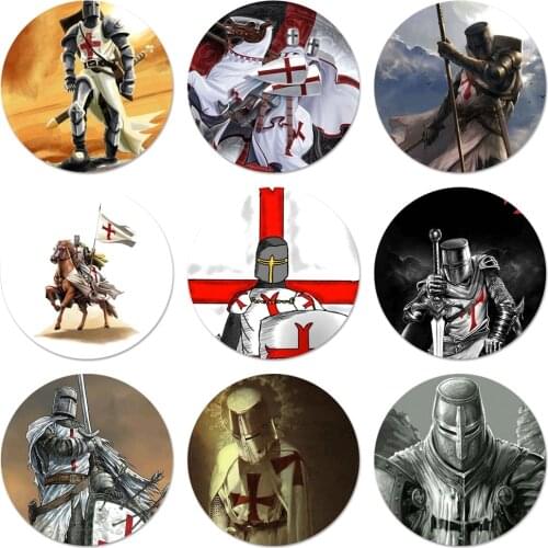 Templar Knight Icons Pins Badge Decoration Brooches Metal Badges For Backpack Decoration 58mm