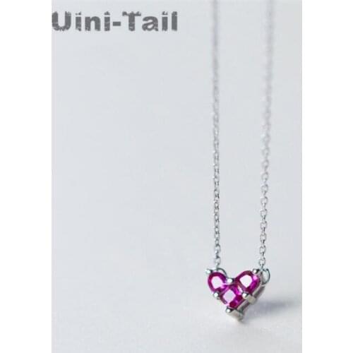 Trend New Products 925 Sterling Silver Cute Mini Heart-shaped Clavicle Necklace Fashion Flow Action High Quality Girl Jewelry