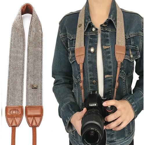 Universal Adjustable Camera Shoulder Neck Strap Cotton Leather Belt For Nikon Canon DSLR Cameras Strap Accessories Strap Belt