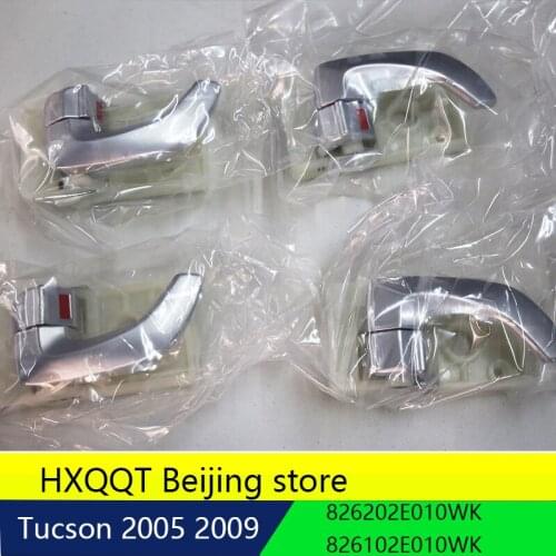 HXQQT INTERIOR DOOR HANDLE FOR HYUNDAI Tucson 2005 2009 Interior Metal Door Handle Genuine Parts 4PC 826202e010wk 826102e010WK