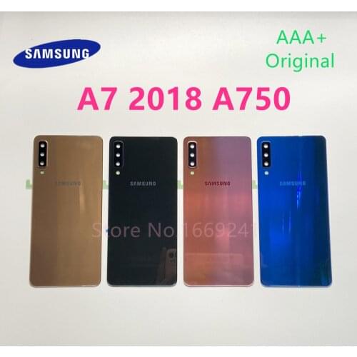 For Samsung Galaxy A7 2018 A750 SM-A750F/DS Back Battery Cover Case Rear Door Housing Glass Panel Replacement Parts Original