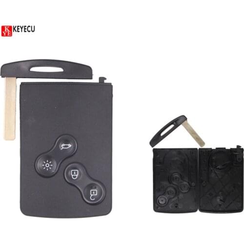 KEYECU New Replacement 4 Button Smart Remote Key Cad Remote Key Shell Case FOB For Renault Laguna Megane Scenic 2009-2012