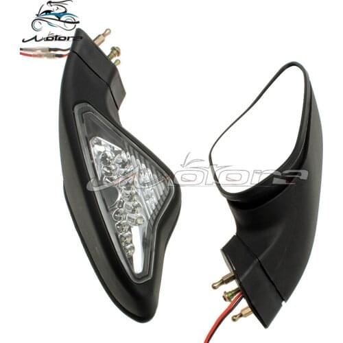 Motorcycle Mirror Turn Signal Lights Rearview Mirrors for DUCATI 848 1098 1098S 1098R 1198 1198S 1198R 2007-2012