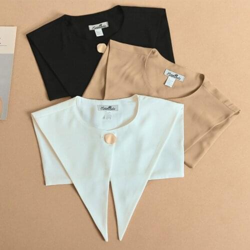 Women Business Formal False Collars Shawl for Lady Fake Collar Lapel Shirt Detachable Collars Necklace Shawl Lace-Up Mini Cape