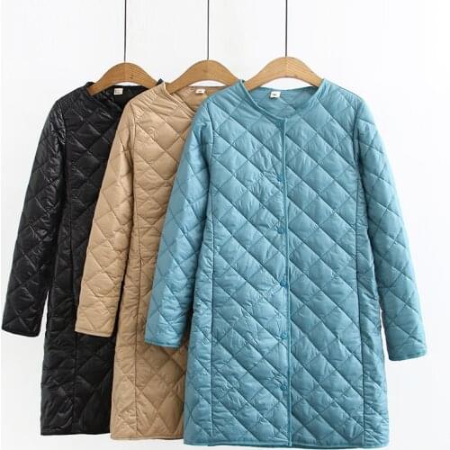 Plus Size Women Hooded Cotton Coat 2021 Winter Casual Round Neck Single-Breasted Mid-Length Warm Overcoat Abrigo Mujer 4XL M609