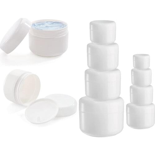 10pcs White 20g 30g Cosmetic Jars with Liners and Dome Lids for Cosmetic Samples Cream Lotion BPA Free