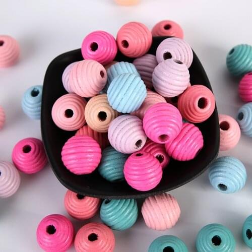 10pcs Eco-Friendly Mixed Round Wooden Loose Beads for Jewelry Necklace&Bracelets Making DIY