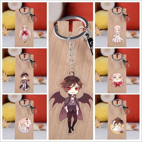 10 pcs/lot Anime Sweet bite marks Acrylic Keychain Toy Du Xiaoying Luo Yi Figure Bag Pendant Double sided Key Ring Gifts
