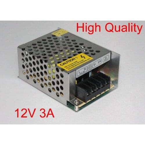 10pcs High Quality 12V 3A DC 36W Universal Regulated Switching Power Supply 12V LED Driver Fedex / DHL Free shipping