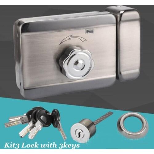 12V Electric Lock Motorized Door Lock Compatible with Intercom Alarm System Villa Key Entry Door Lock Knob