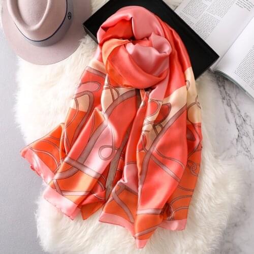 2021 Korean style popular chain Scarf lady fashion 180X90CM Beach towel summer Sunscreen silk Scarves winter new seaside Shawls