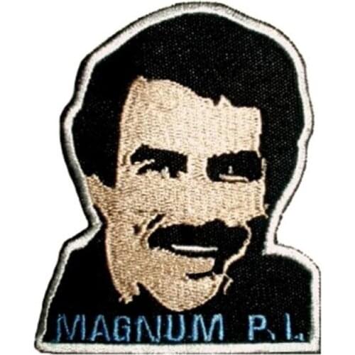 3.55'' Magnum P.I. Embroidered iron on and sew on Patch Tom Selleck Face Island Hoppers Ferrari