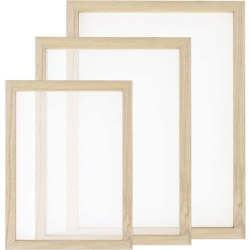 3 Size Wooden Paper Making Mould Frame Papermaking Screen for DIY Paper Craft and Dried Flower Handcraft