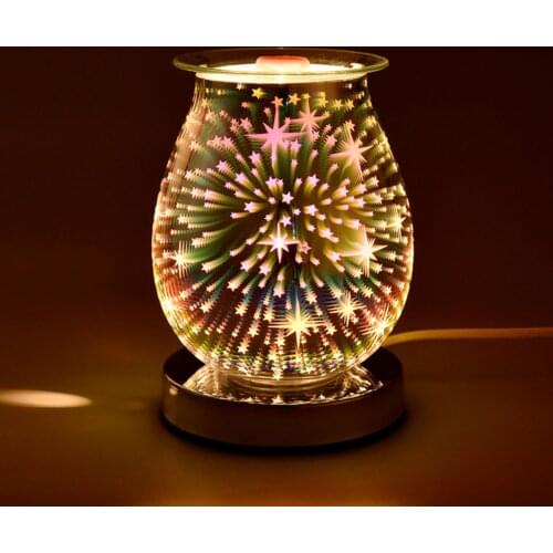 3D Glass Electric Wax Melt Warmer Wax Burner Melter Warmer for Home Office Night Light Tart Burner Aroma Decorative Lamp