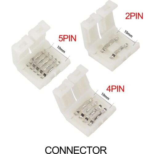 5PCS 10mm 2pin 4pin 5pin Quick Connector Free soldering for single color 5050 LED Strip Light RGB RGBW RGBWW