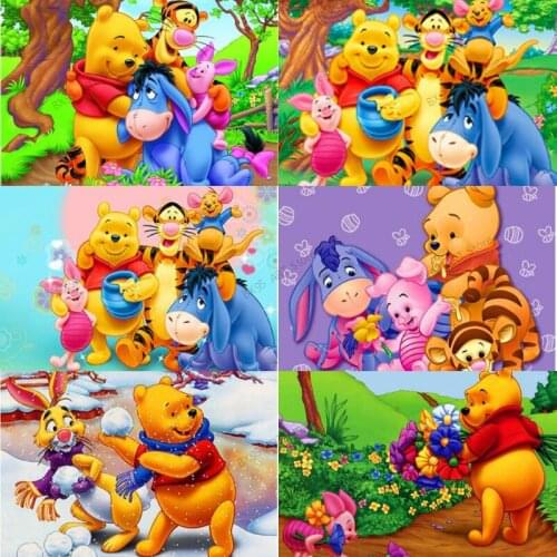 Full Square Diamond Painting Disney Mosaic Winnie The Pooh Diamond Embroidery Cross Stitch Kits Christmas Gift Home Decor