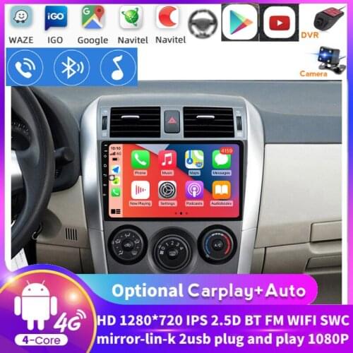 1G+16G IPS 2 din Android 8.1 Car Radio Multimedia Video Player for Toyota Corolla E140/150 2006 2007-2011 WiFi BT carplay