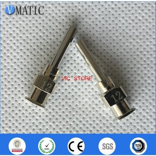 Free Shipping 0.5'' Tip Length 12G All Metal Blunt Stainless Steel 12Pcs Glue Dispensing Syringe Needle Tips 1/2 Inch