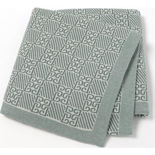 Infant Baby Blanket 100%Cotton Knitted Newborn Girl Boy Plaid Bed Basket Crib Quilt Fashion Letter Toddler Stroller Wrap Swaddle