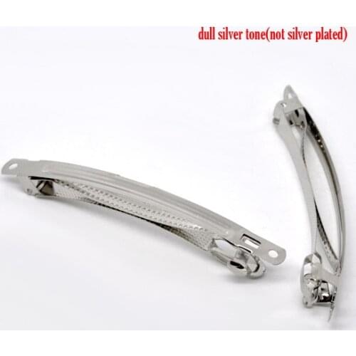 DoreenBeads 10 Silver Color French Hair Barrette Clips 10x0.7cm (B11523), yiwu