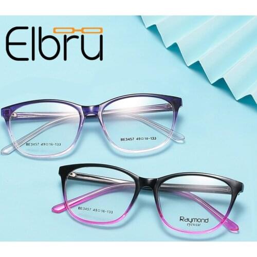 Elbru Square Children Optical Glasses Boy Girls Simple Candy Color Computer Transparent Glasses Frame Anti Reflective Eyeglasses
