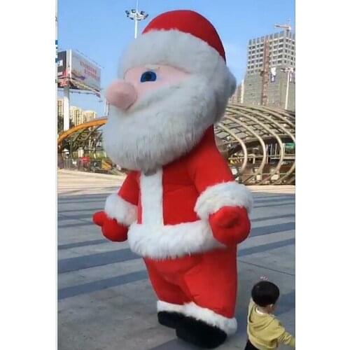 New Inflatable Santa Claus Mascot Costume Christmas Suits Cosplay Party Game Dress Outfits Clothing Advertising Christmas Easter