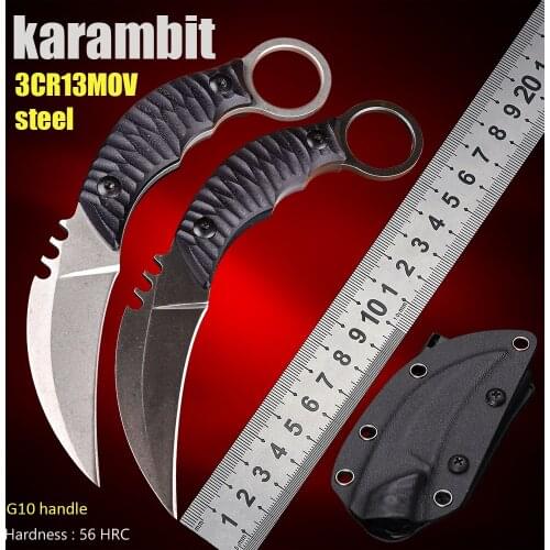 Stainless steel 3Cr13Mov fixed blade karambit knife G10 handle utility tactical camping knife outdoor edc tools csgo