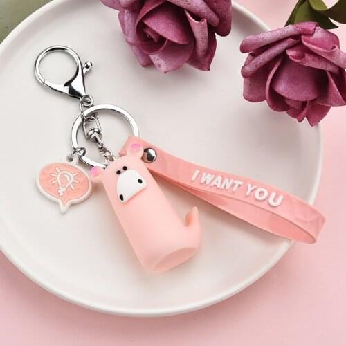 Popular Fish Tail Bear Keychains Accessories Cute Animal Key Chains Fashion Creative Pom Pom Key Rings Toy Dropship