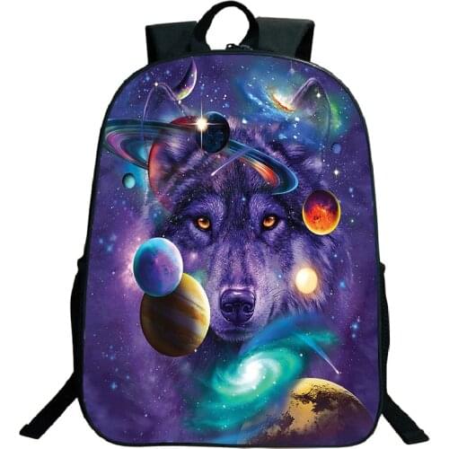 Animal Wolf 3d Printed Backpack Teens School Backpacks Wolf Bookbag College Student Schoolbag Boys Girls School Bag Mochila