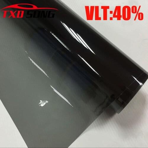 Cheapest VLT 40% 50x300CM/Lot Black Car Window Tint Film Glass 2 PLY Car Auto House Commercial Solar Side window Tint film