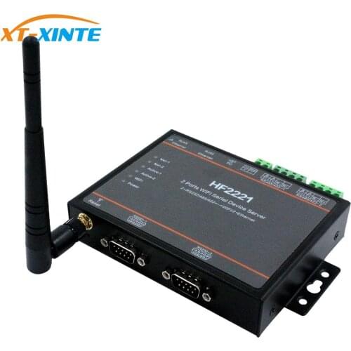 HF2221 2 Ports Wifi Serial Device Server RS232/RS422/RS485 to Ethernet / Wi-Fi Serial Server