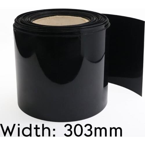 Width 303mm (Diameter 193mm) Lipo Battery Wrap PVC Heat Shrink Tube Insulated Case Sleeve Protection Cover Flat Pack Black