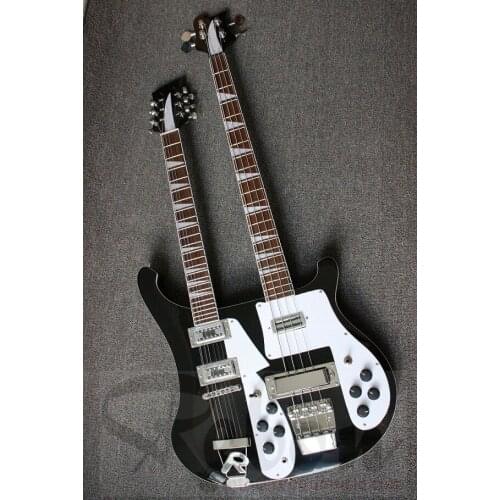 Weifang Rebon ricken double neck electric guitar in black colour