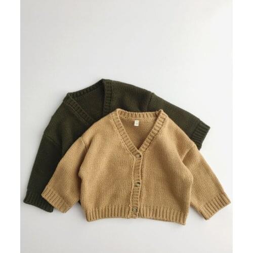 Winter kids baby girls boys autumn Solid full sleeve New knitted outwear coat Children Boys children Girls cardigan sweater