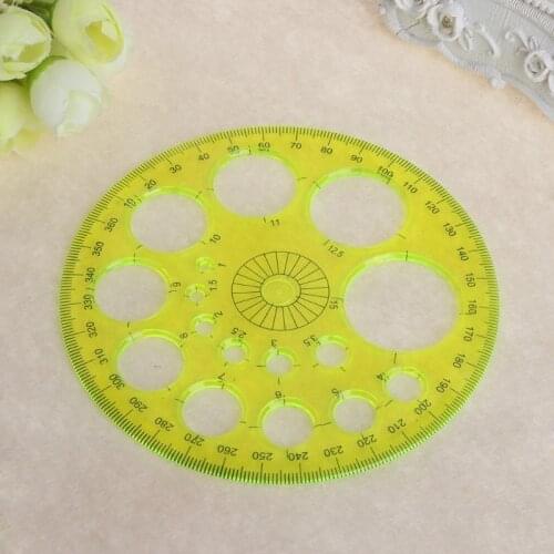 1 Pcs Stationery 360 Degree Round Ruler Transparent Circle Office School Drafting Supply Protractor Modern Master Template