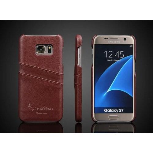 100% Genuine Leather Back Cover Case for Samsung Galaxy S7 Brand New Original with Card Slots Top Quality for Samsung S7 Luxury