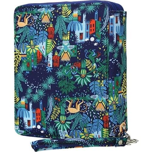 120 Slots Colored Pencil Case Oxford Fabric Pen Case with Compartments Pencil Holder for Watercolor Pencils(Monkey)