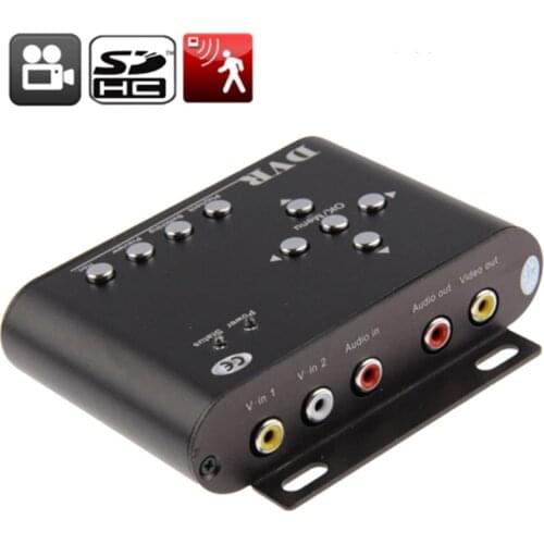 2 channels Mini DVR, Support SD Card, Can Be Connected to Two Cameras Simultaneously Support Loop Recording Motion Detect