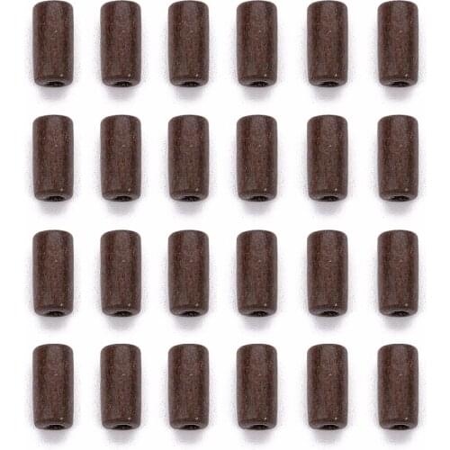 LOULEUR 300pcs 12X6mm Natural Brown Beads Loose Spacer Column Wooden Beads For Diy Jewelry Makings Necklace Bracelets