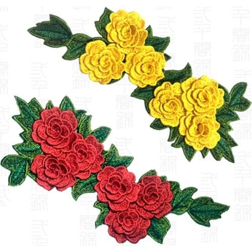 3D Patches Flowers Embroidered Sew On Patches For Clothing Jacket Applique DIY Accessory
