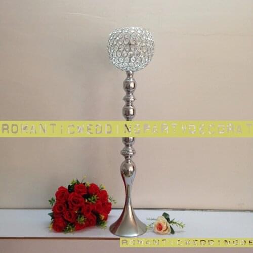 88cm / 34.6" Silver Wedding Flower vase Bling Crystal Table centerpiece Sparkling Ball Wedding Decoration 10PCS/LOT
