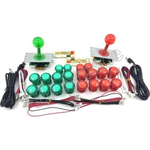 Arcade DIY LED Kit with Zero Delay USB Encoder To PC Arcade Games 8 Way Joystick + 5V LED Illuminated Arcade Push Buttons