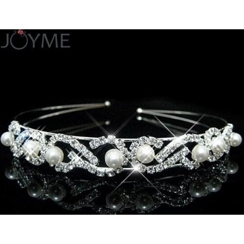 Shiny Hair Piece Girl Rhinestone Crystal Headband Head Ornaments Bride Wedding Tiara Crown hair headdress Accessories Hairwear