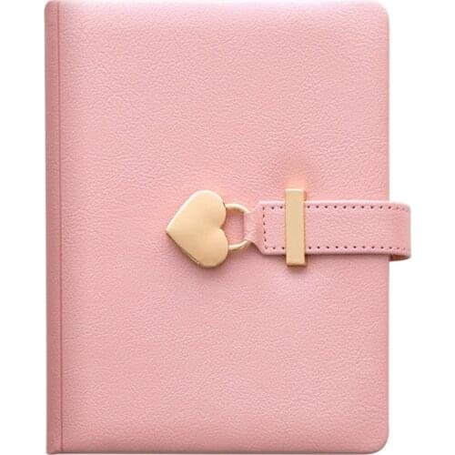 Heart Shaped Combination Lock Diary with Key Personal Organizers Secret Notebook Gift for Girls and Women